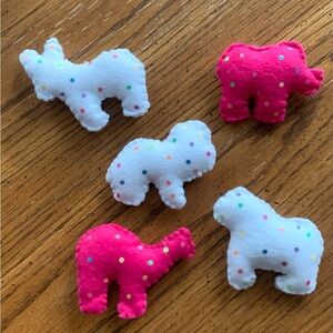 Felt frosted animal crackers. Set of 5